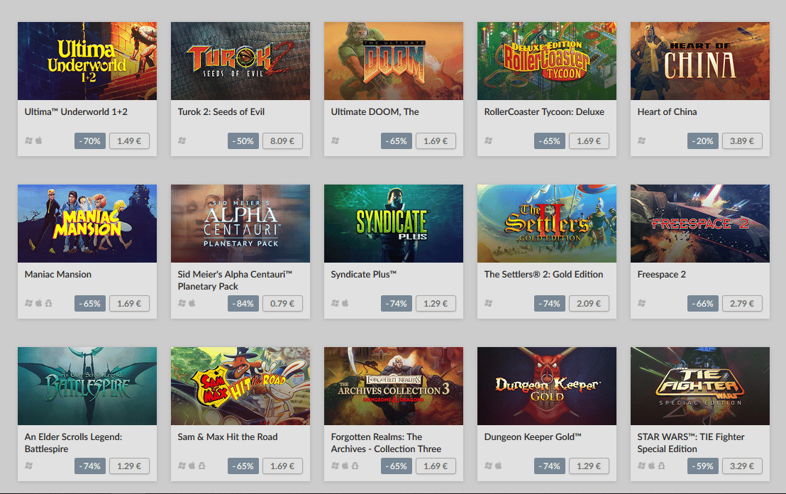 GOG.com : une plateforme de jeux-vidéo dématérialisés, comme Steam