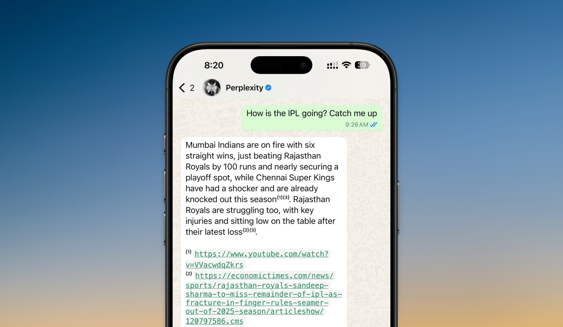 Vous pouvez maintenant parler à perplexity ai directement de WhatsApp